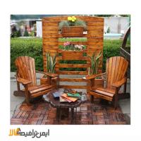 میز و صندلی چوبی باغی