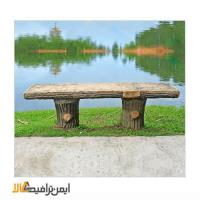 نیمکت بتنی پارک طرح چوب