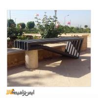 نیمکت سه نفره مدل بتن و فلز