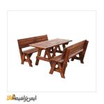 نیمکت چوبی حیاط