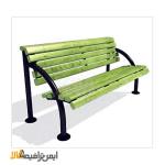 نیمکت چوبی پایه فلزی