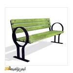 نیمکت چوبی با پایه فلز