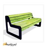 نیمکت چوب با پایه فلز