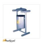 سطل زباله فلزی پارکی پایه دار