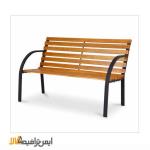 نیمکت چوبی با پایه فلزی